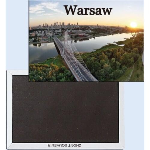 Cities Bridge over the river in Warsaw Poland 24415 Fridge Magnet