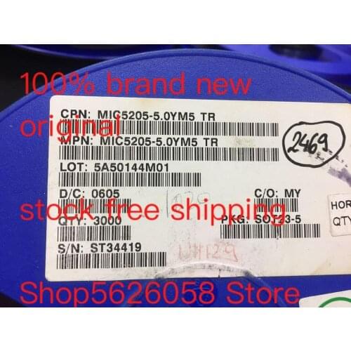 MIC5205-5.0YM5/TR MIC5205-5.0YM5-TR MIC5205-5.0YM5 MIC5205 SOT23 SOT23-5 100% brand new in stock 50PCS/LOT