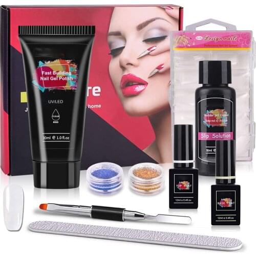 Poly Nail Extension Gel Kit Acrylic Builder Gel Kit Crystal UV Gel Manicure Set Nail Extending Tool
