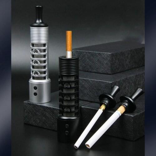 Unusual Lighters Windproof Cigarette Holder Smoking Accessories Ashtray Flashlight Gadgets For Men USB Recharge Lighter