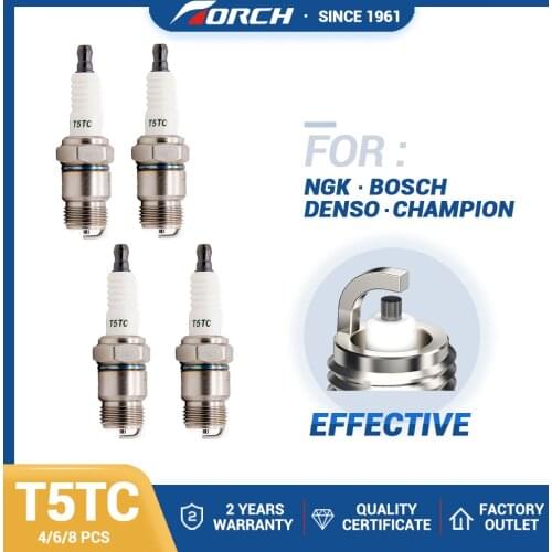 NEW 4-6pcs Spark Plugs TORCH T5TC Replacement Glow Plugs Autolite 24 Champion F11Y Denso MA16PR-U NGK AP5FS Ignition System