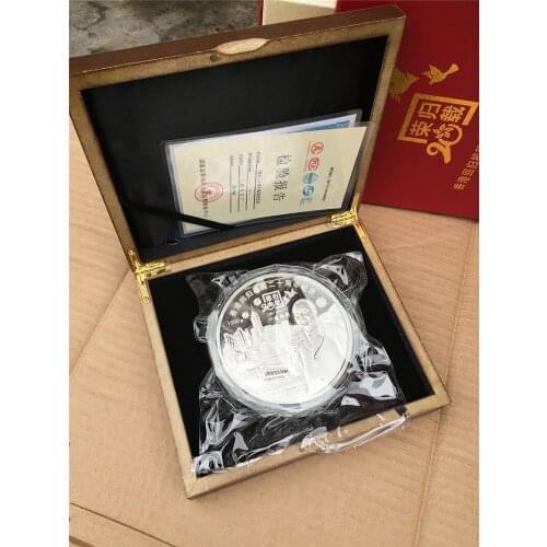 Limited edition GOOD collection 1 KG silvering Ornament Commemorative 20th The Return of Hong Kong Medal-TOP best Business gift