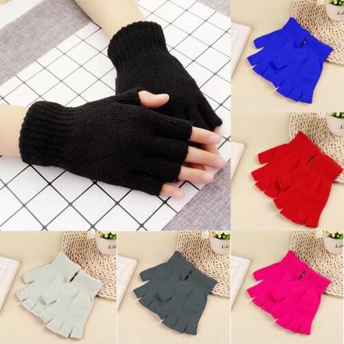 Unisex Gloves Mitten Fingerless Knitted Crochet Half-Fingers Adult Warm Handschuhe Winter Mitaine Mittens femme перчатки женские