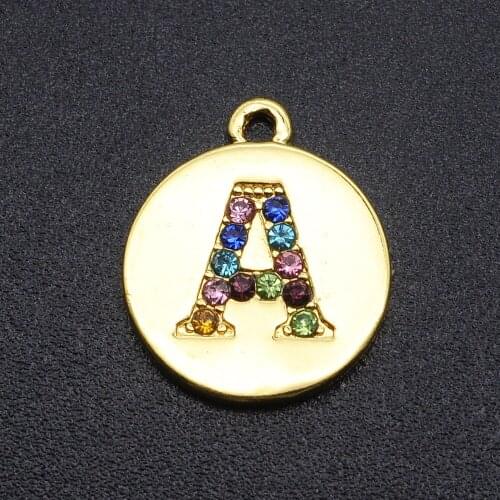 5pcs/lot Alloy Stones Initial Letter A Charm Pendants Wholesale Accept OEM Order Top Quality Bracelet Making Charms