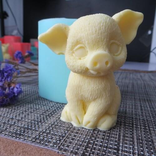 PRZY Mol Silicone Mold Fondant Mould Cute 3d Pig Chocolate Mousse Cake Molds Candle Aroma Stone Resin Clay Eco-friendly DW0101