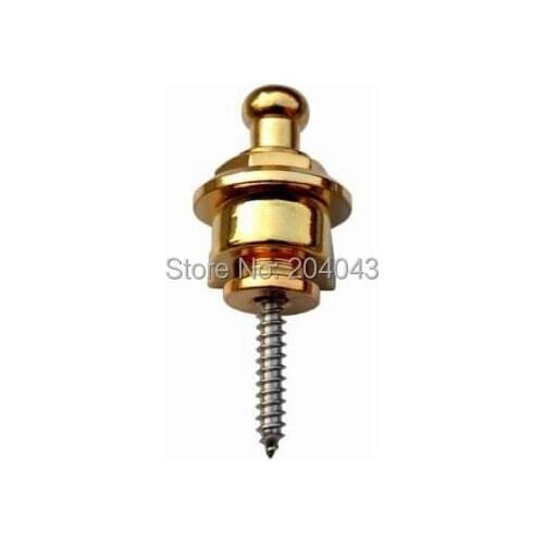 Sell Free Shipping 4pcs/Pack Gold color safe guitar strap button safe guitar lock system gold guitar strap pin