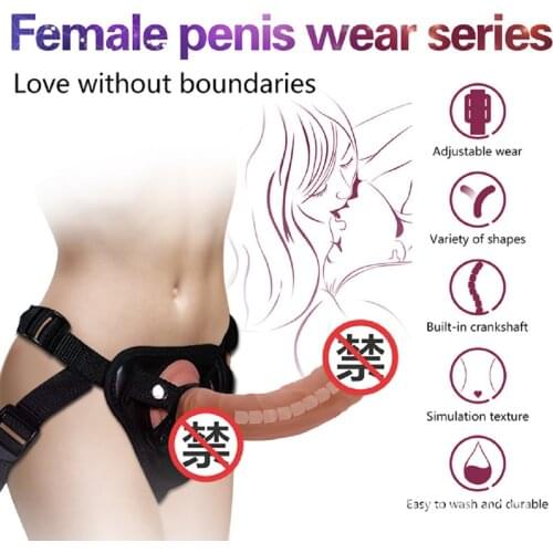Strap on Realistic Dildo Pants Beads Big Dildo Vibrator for Woman Lesbian Sex Toys Female Leather Chastity Belt Sex Products
