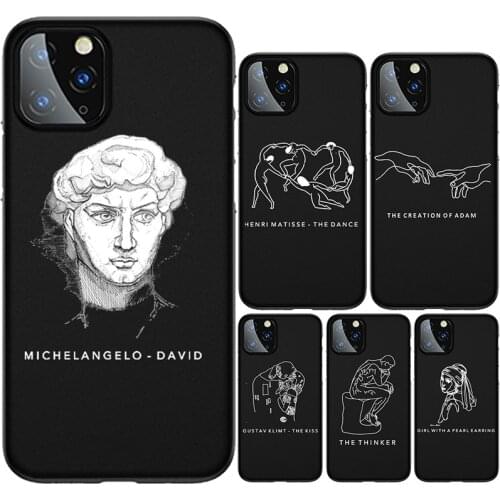 Funny Van Gogh Art Drawing David Rubber Phone Case for IPhone 12 11 Pro Max Mini XS X XR 7 8 Plus SE 2020 Soft Cover Case