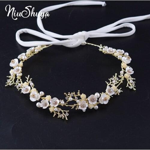 NiuShuya Luxury Shell Flower Pearl Hair Ornaments Fashionable Women Handmade Wedding Party EveningAccessories Hair Jewelries