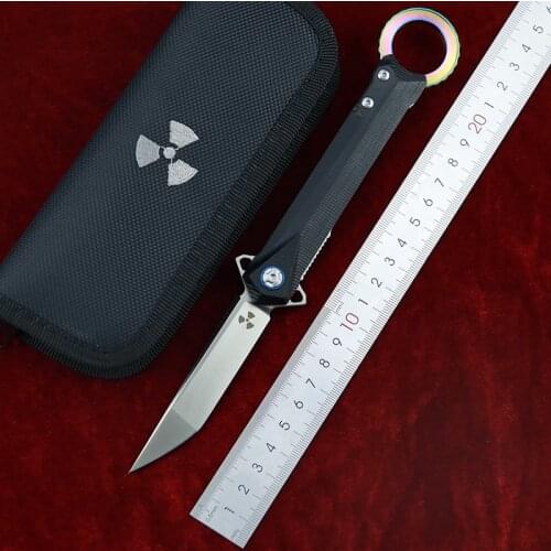 JK3312 Flipper folding knife D2 blade zebra pattern G10 handle outdoor camping survival kitchen knife fruit knife EDC tool