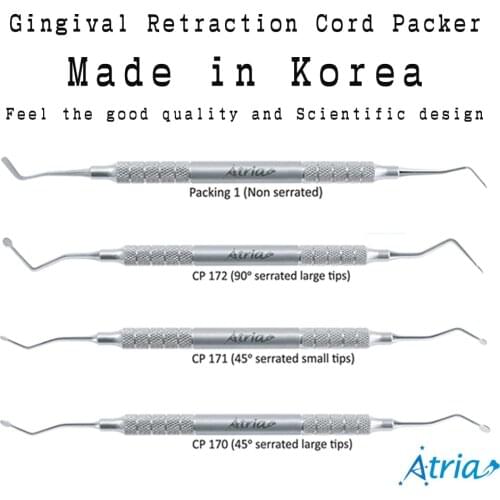 Dental Gingival Retraction Cord Packer Atria Made In Korea Supplies and Equipments Separator Double Ends Serrated Dentist Tools