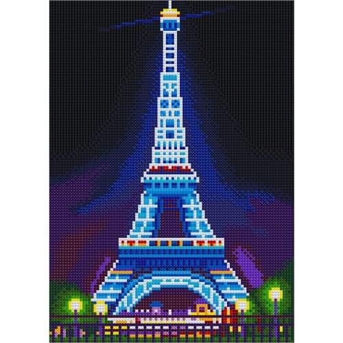 Glow In Dark Flower 5D Luminous Colorful Diamond Painting DIY Craft Full Drill Embroidery Rhinestones Decoration Famous Tower