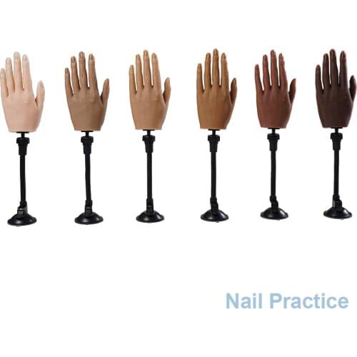 Practice Hand for Acrylic Nails with Tips Adult Mannequin With Flexible Finger Adjustment Display Model Moveable Nails
