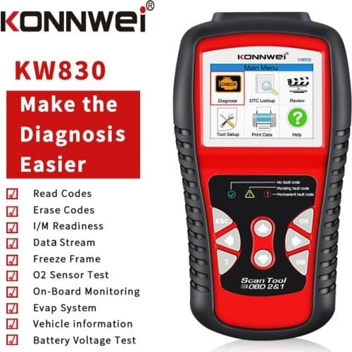 KONNWEI OBD2 OBD Universal Car Diagnostic Tool for Petrol Diesel Hybrid Vehicles Engine Check Free Update Online Scanner KW830
