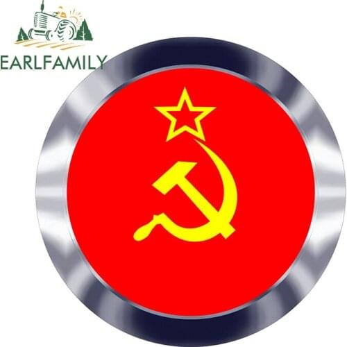 EARLFAMILY 13cm x 12.9cm for USSR Logo Car Truck Decal Bumper Window Vinyl Car Stickers Anime Waterproof JDM VAN Decoration