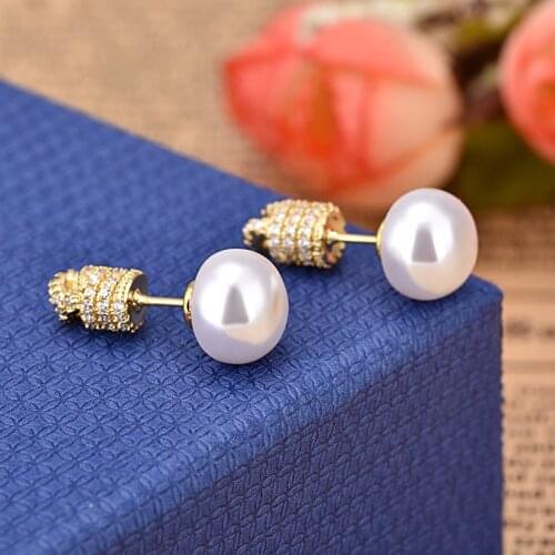 Vintage Elegant Knot Pearl Stud Earrings For Women Wedding Earring New Design Spring&summer Jewelry Zk30