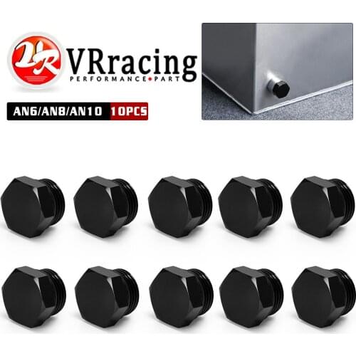 10 Pieces AN6 AN8 AN10 Male Block Off Cap Fitting Hex Head Plug With O-Ring Adapter Aluminum Alloy BL02