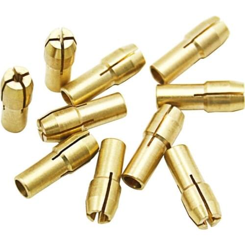 10Pcs Electric Grinding Accessories Mini Drill Brass Collet Chuck For Dremel Rotary Tool Including Engraving Pen Copper Core