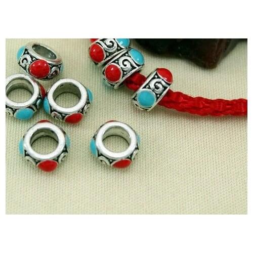 10pcs Aladdin Petals spacer Caps Enamel Cloisonne Metal Jewelry Findings For Bracelet Nepalese style Jewelry Making DIY