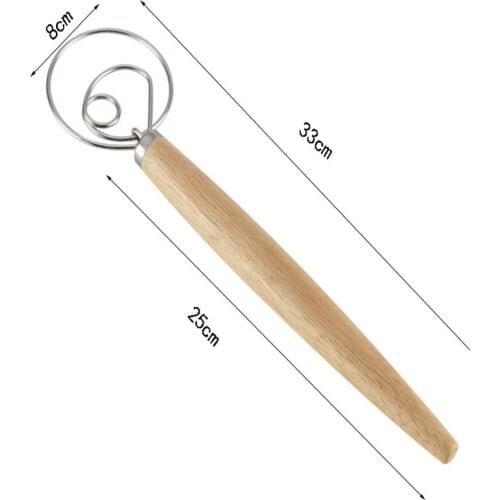 50pcs Danish Dough Whisk LARGE 13" Dutch Style Bread Whisk for Pastry Pizza Mixer Hook Stainless Steel Kitchen Accessories