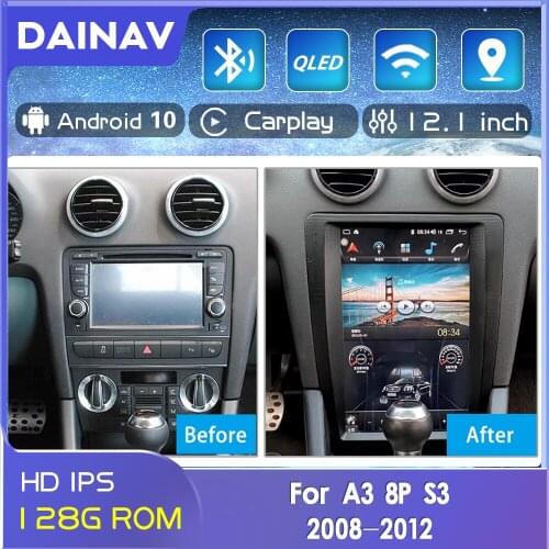 Android 12.1 inch car radio For Audi A3 8P S3 2008-2012 car GPS navigation Video Audio Receiver Multimedia stereo Tape Recorder