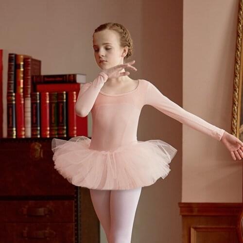Long Sleeved Ballet Dress For Girls Kids Ballet Tutu Dress for Child Girls Leotard Gymnastics Clothes Ballet Dresses for Girls