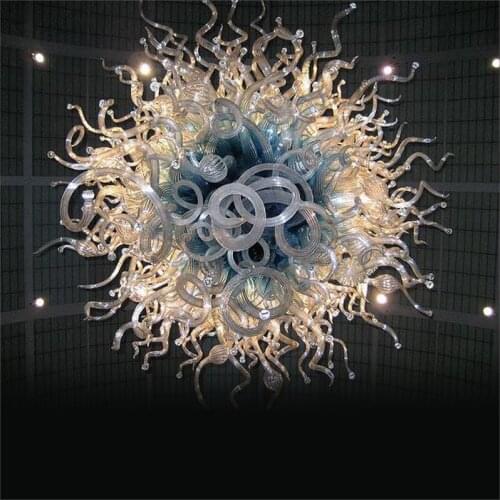 Free Air Shipping Staircase Long Chandeliers Simple Designed Blown Glass LED Chandelier