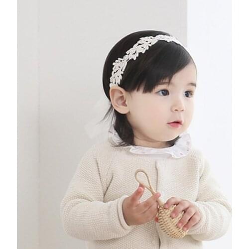 New Japanese, Korean And Korean Version Of Childrens Bb Baby Baby Cute Lace Pearl Cotton Headband Hair Accessories Headdress
