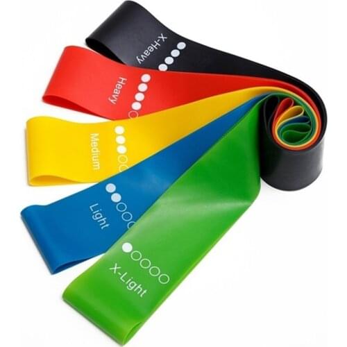Yoga Resistance Rubber Bands Indoor Outdoor Fitness Equipment 0.35Mm-1.1Mm Pilates Sport Training Workout Elastic Bands