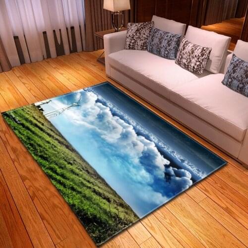 Beautiful natural landscape grassland lake beach beautiful carpet door blanket floor mat anti-skid mat hall home decoration