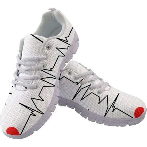 Women Nurse Shoes Cartoon Doctor Bear Pattern White Platform Sneakers For Girls Fashion Casual Soft Light Meshshoes Scarpe Donna