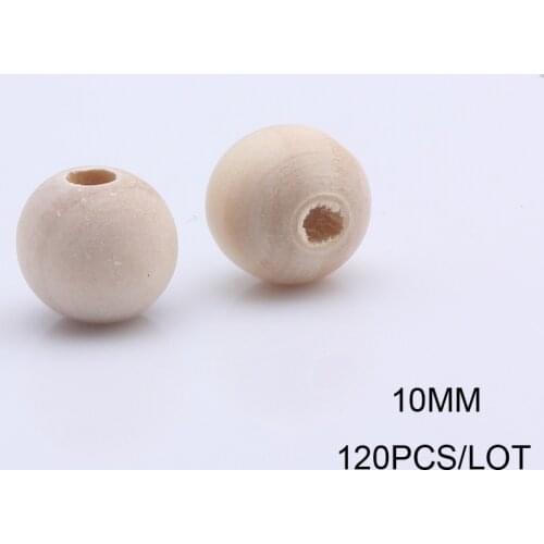 OlingArt 10MM 120pcs/lot Natural Wooden Round beads childrens toys Gift DIY crafts decor Accessories jewelry Making