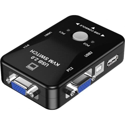 KVM Switch HD-compatible Plug Play Heat Resistant USB VGA High-resolution Computer Switch for Keyboard