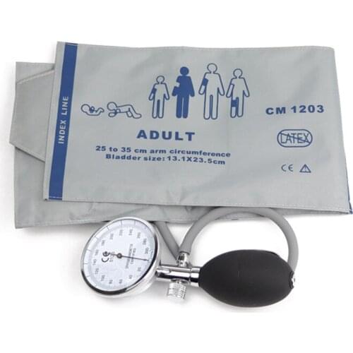 Medical Classic Gray Blood Pressure Monitor BP Adult Cuff Tonometer Arm Aneroid Sphygmomanometer with Manual Pressure Gauge