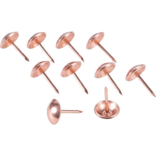 20Pcs Rose Gold Metal Upholstery Nails Jewelry Case Box Drum Sofa Decorative Tacks Stud Pushpin Doornail Fasteners 11*11 11*17mm