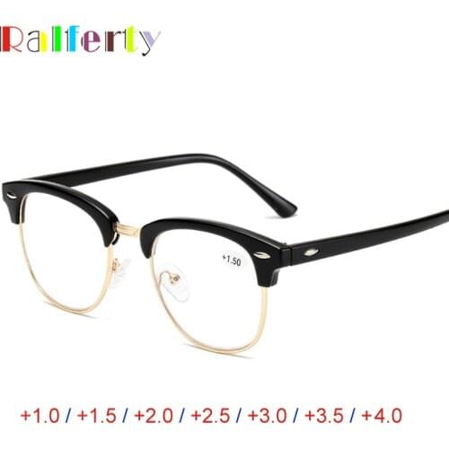 Ralferty 2019 Reading Glasses Women Men Rimless Eyeglasses Optical Diopter Presbyopic Eyewear +1.0 1.5 2.0 2.5 3.0 3.5 4.0 A8013