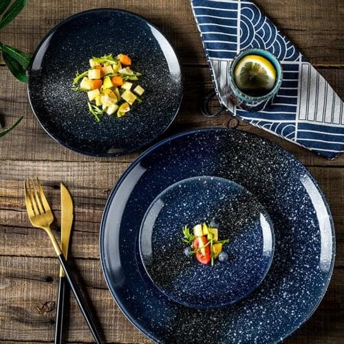 6 Pieces Dinnerware Set Steak Plate Breakfast Plate Pasta Plate Dessert Plate Tableware Salad Household Plate