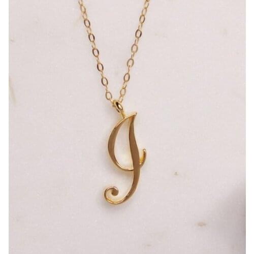 Small letter Label Simple Initial Logo alphabet I Necklace Name Symbol English Initials Letters Charm Pendant Jewelry