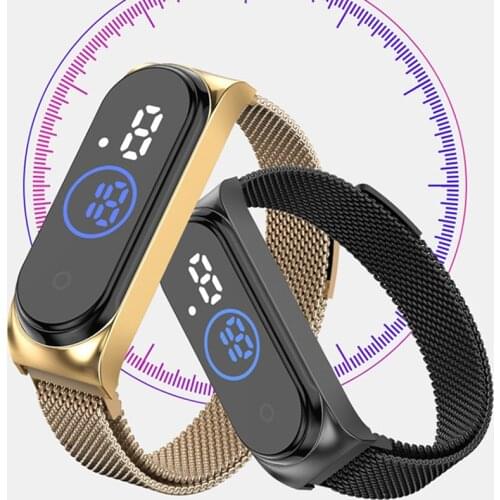 2021 New LED Women Watch Magnetic Lodestone Waterproof Touch Womens Watches Fashion Touch Digital Wristwatches