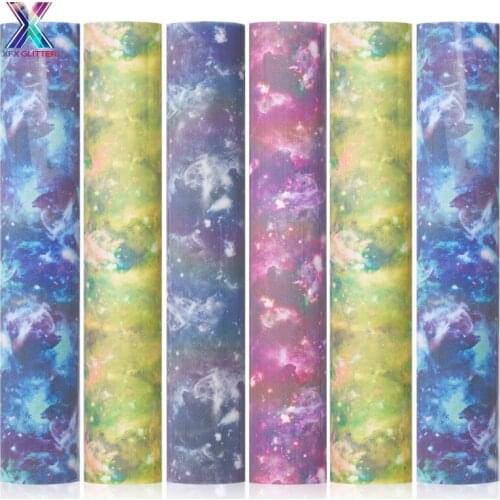 XFX HTV Wholesale Starry Sky Cricut 10Pcs 25*30.5cm Heat Transfer Vinyl Bundle Reflective Lettering Film T-shirt Iron on HTV DIY