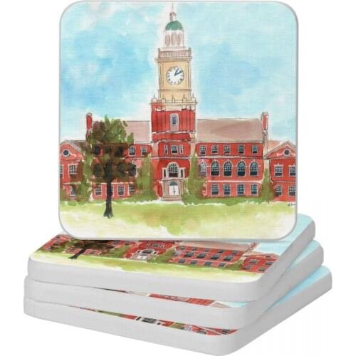 Howard University Founders Library Diatomite Square Round Coaster Heat Insulation Cup Bonsai Mat Soap Toothbrush Pad 10x10cm