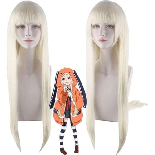31.5" Compulsive Gambler Yomoduki Runa Wig Heat Resistant Synthetic Hair Halloween Party Cosplay Wigs + Net Cap