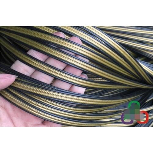 500G 60M gold in black Four lines flat Synthetic rattan weaving material plastic rattan for knit and repair chair table etc