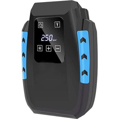 22-Cylinder Portable Air Bicycle Pump Air Inflator Electric Handheld Tire Pump with Digital Display LED Light for Bike