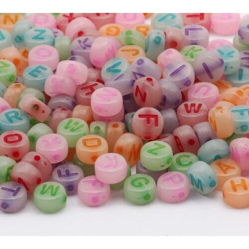 Color Mixed Letter Beads 4x7mm Round Acrylic Beads Loose Spacer Bead For Jewelry Making Diy Necklace Bracelet Accessories