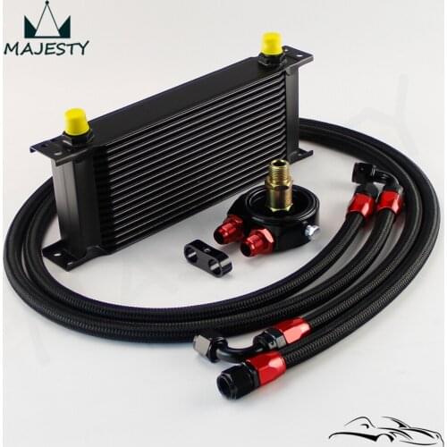 AN-8AN 16 ROW UNIVERSAL ENGINE TRANSMISSION OIL COOLER + FILTER SANDWICH ADAPTER