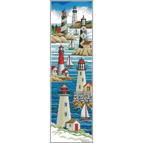 Lighthouse scenery Patterns Counted Cross Stitch 11CT 14CT 18CT DIY Chinese Cross Stitch Kits Embroidery Needlework Sets