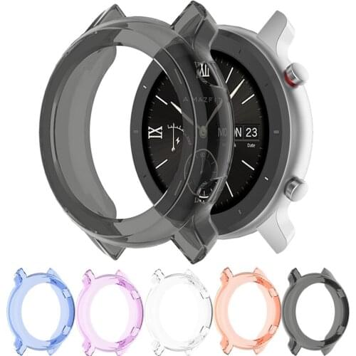 For Huawei Amazfit GTR 47mm 42mmTPU Case Silicone Shockproof Protective Cover Soft Protector Shell Frame