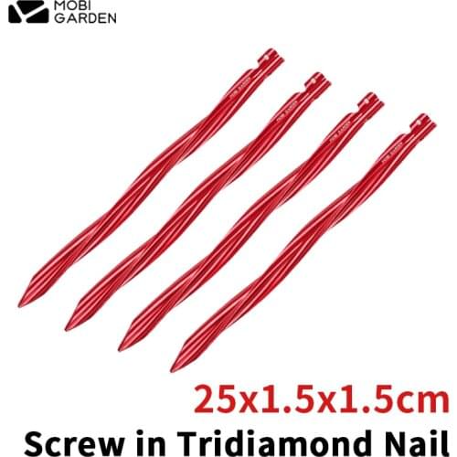 MOBI GARDEN 7001 Aluminium Alloy Lengthen Ground Nail 4 Pcs 25cm Tent Peg Windproof Fixed Tent Accessories Outdoor Camping Tools