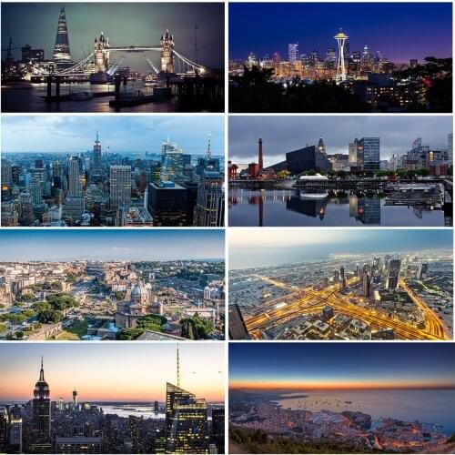 City Tall Architecture Vinyl Photography Background Backdrop Studio Photo Decor